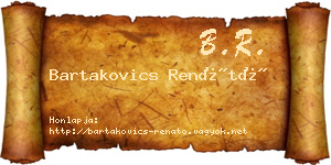 Bartakovics Renátó névjegykártya